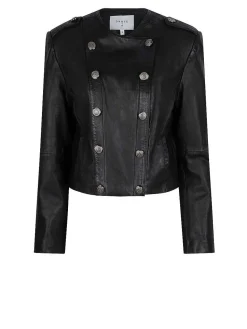 DANTE6 D6Ames Cropped Leather Jacket Discount