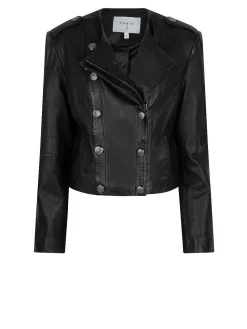DANTE6 D6Ames Cropped Leather Jacket Discount