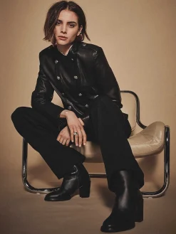 DANTE6 D6Ames Cropped Leather Jacket Discount
