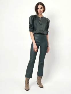 DANTE6 D6Nome Crp Flare Leather Pants Hot