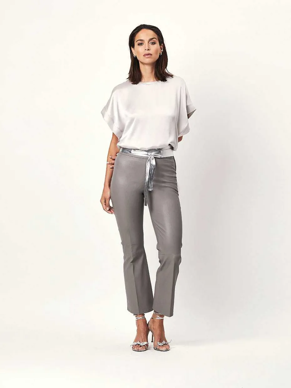 DANTE6 D6Nome Crp Flare Leren Broek Fashion