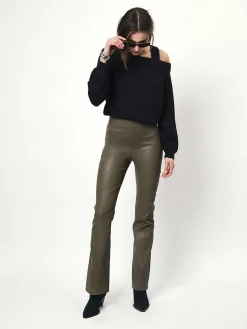 DANTE6 D6Tyson Flare Leather Pants Fashion