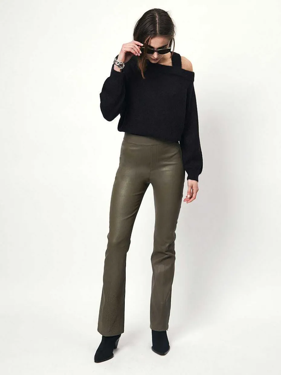 DANTE6 D6Tyson Flare Leather Pants Fashion