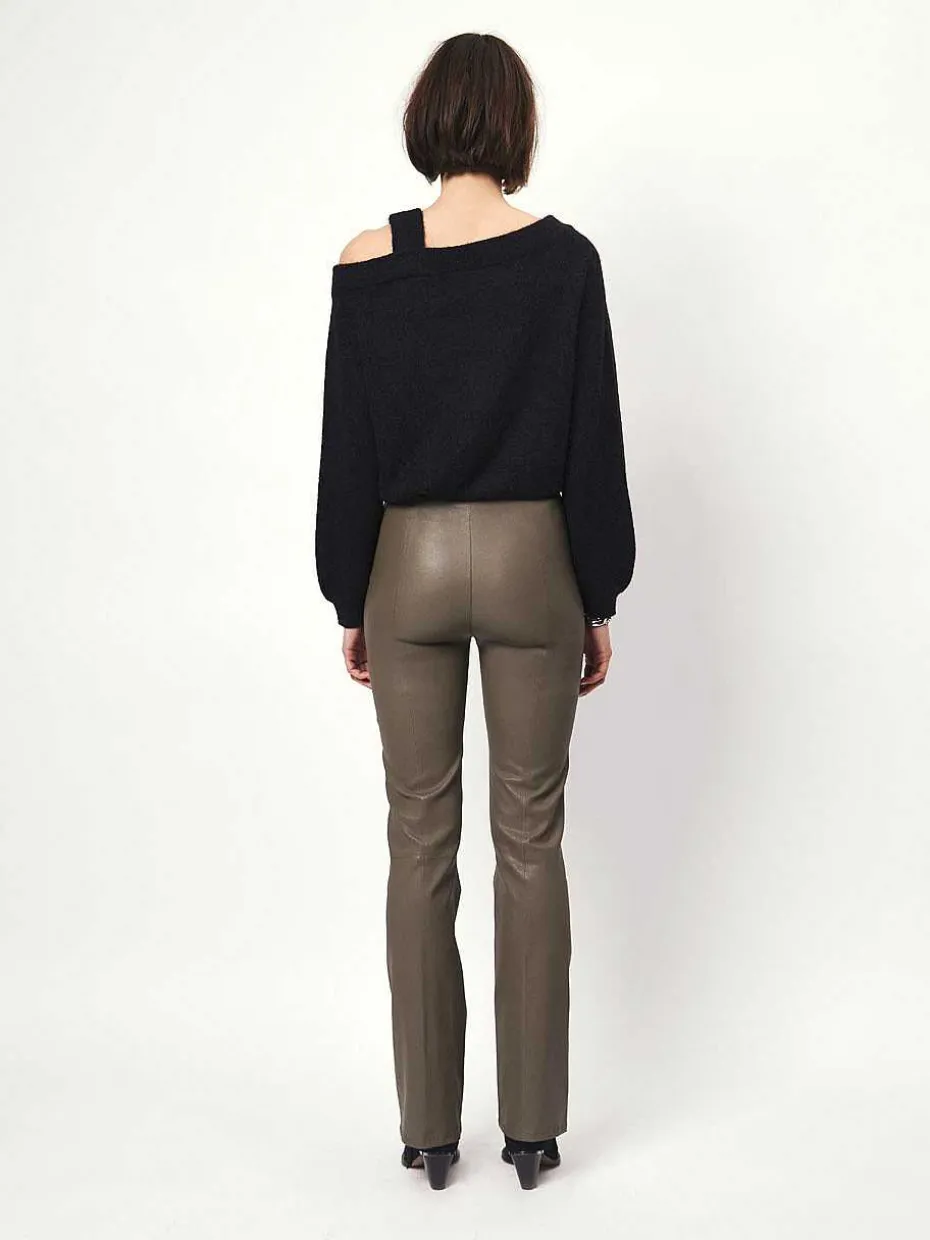 DANTE6 D6Tyson Flare Leather Pants Fashion