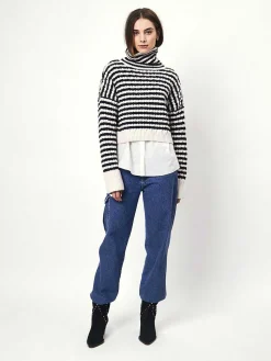 DANTE6 D6Veneto Stripe Turtle Sweater Store