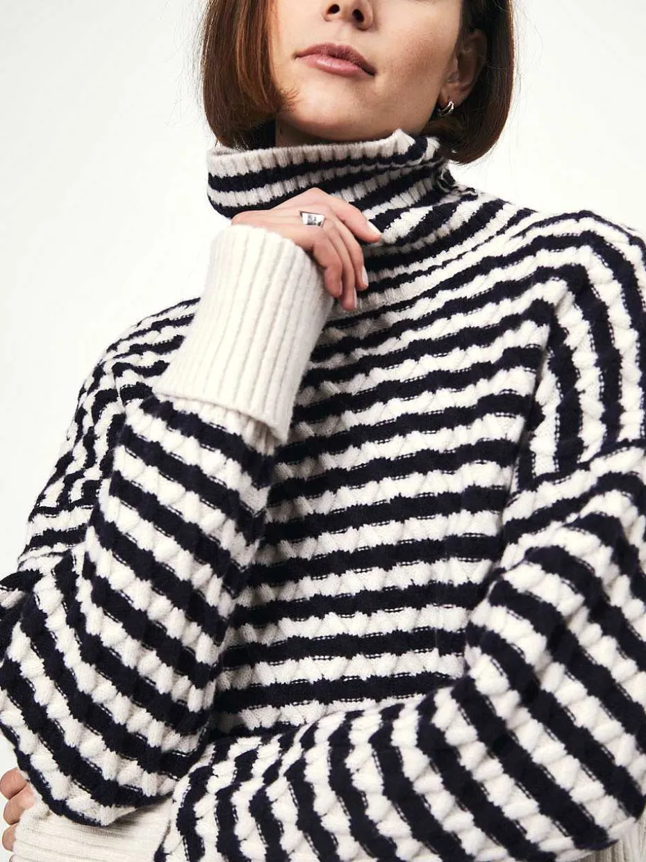 DANTE6 D6Veneto Stripe Turtle Sweater Store