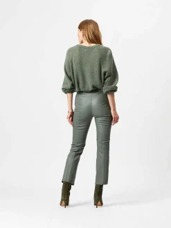 DANTE6 Tyson Crop Flare Leren Broek Discount